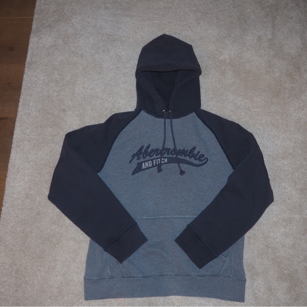 Vintage Abercrombie and Fitch Grey Hoodie Size L